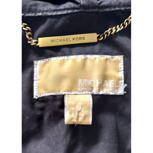 Womens Michael Kors Anorak Lightweight Anorak Parka Jacket Hooded Black Size M - Picture 9 of 9